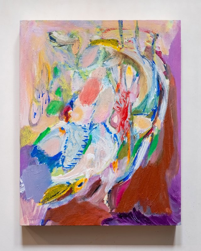 Alex Fischer, Donatello Elephant Venom, 2025-01-22, 14×11 inch oil and acrylic on unprimed pine